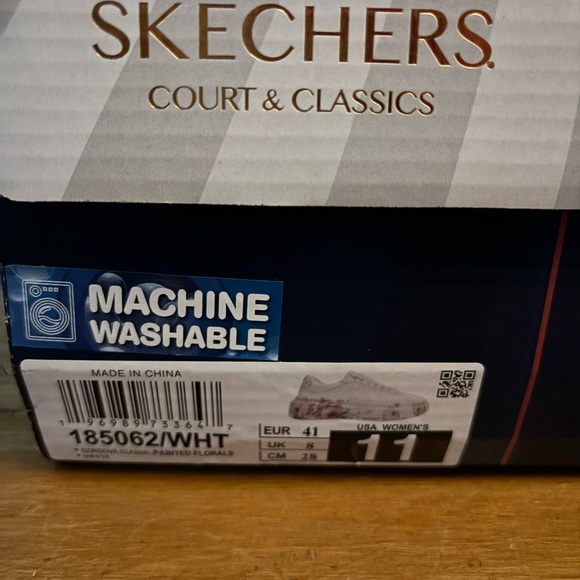 Skechers Women's White and Pink Floral Sneakers - Picture 4 of 5